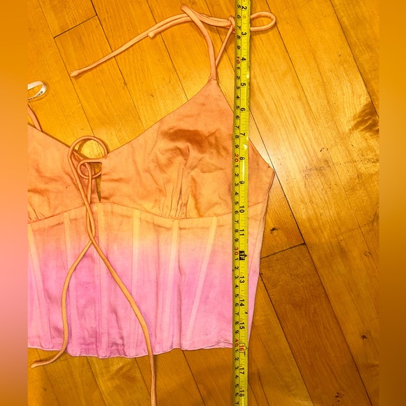 Small white fox ombré bustier top adjustable straps or strapless fitted orange - Picture 5 of 5